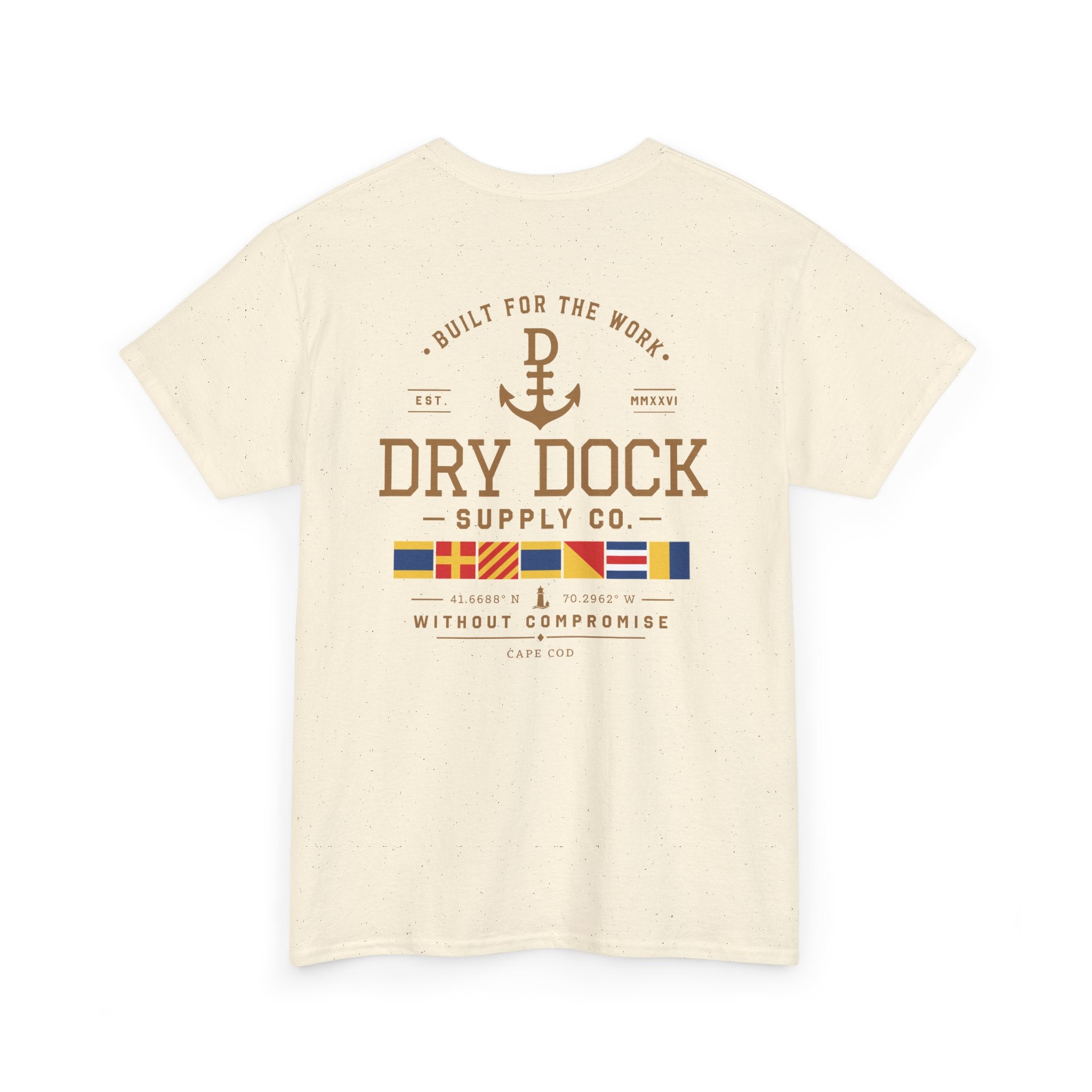 Minimalist Beach Tee — 'Drift Dock' Small Chest Logo Cotton T-Shirt