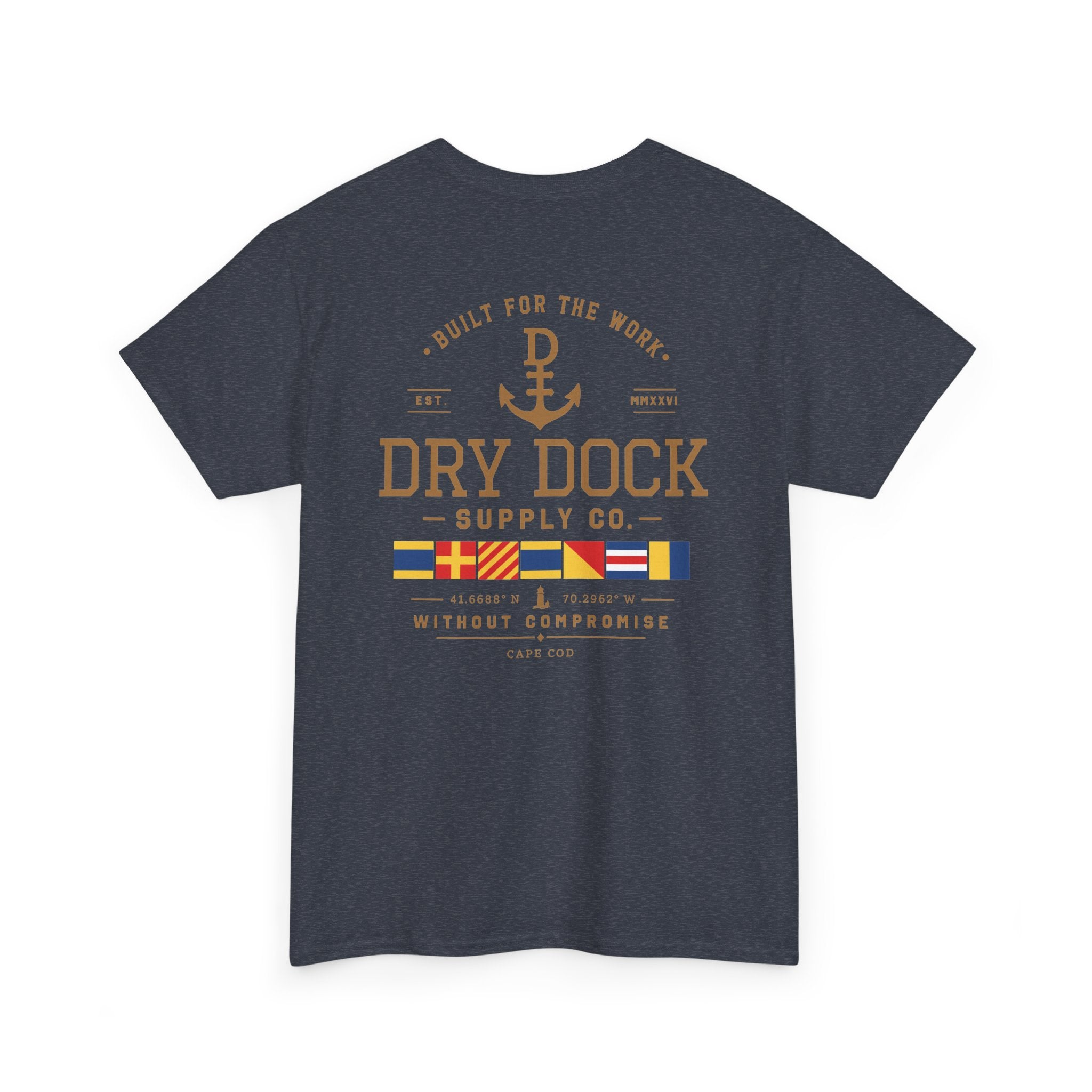 Minimalist Beach Tee — 'Drift Dock' Small Chest Logo Cotton T-Shirt