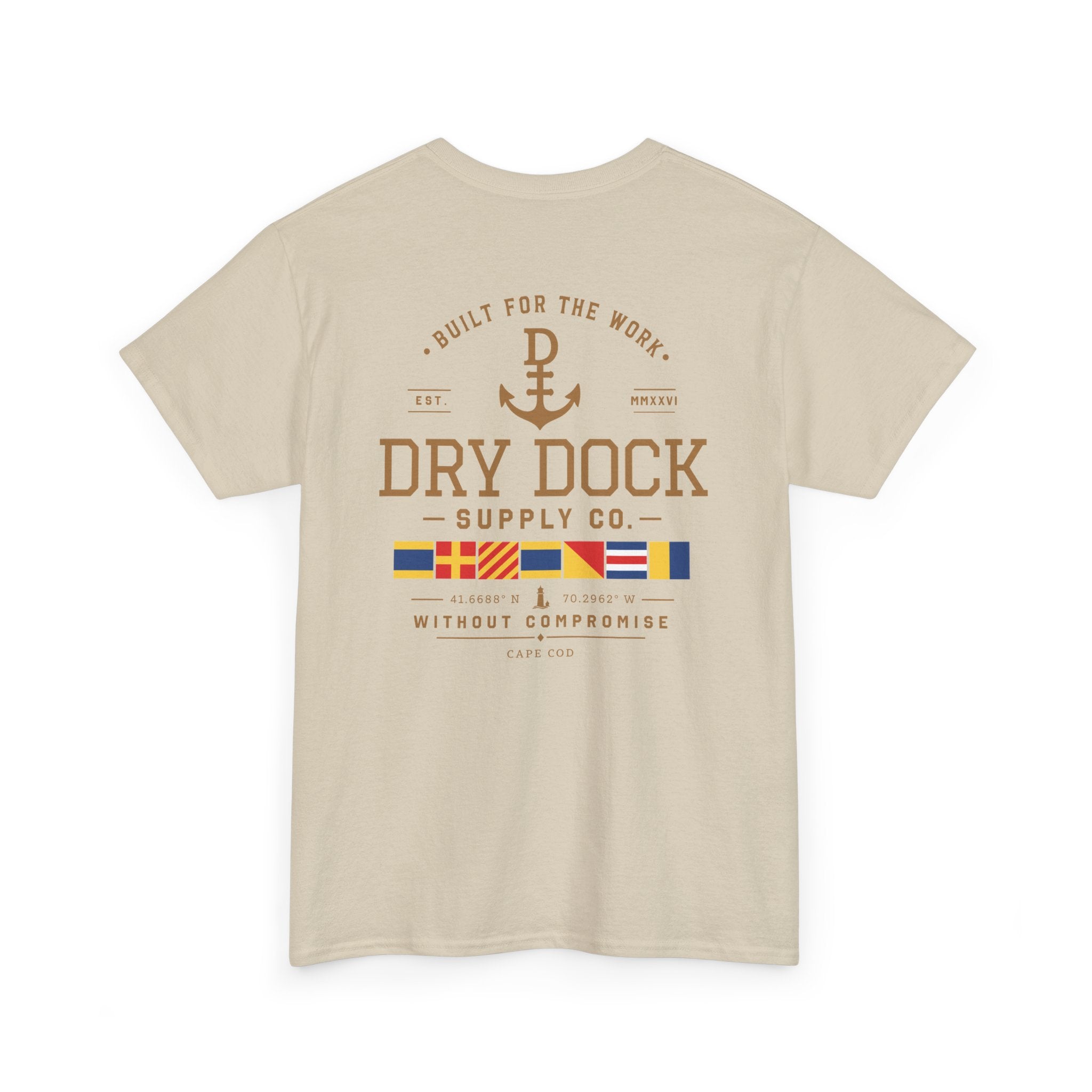 Minimalist Beach Tee — 'Drift Dock' Small Chest Logo Cotton T-Shirt