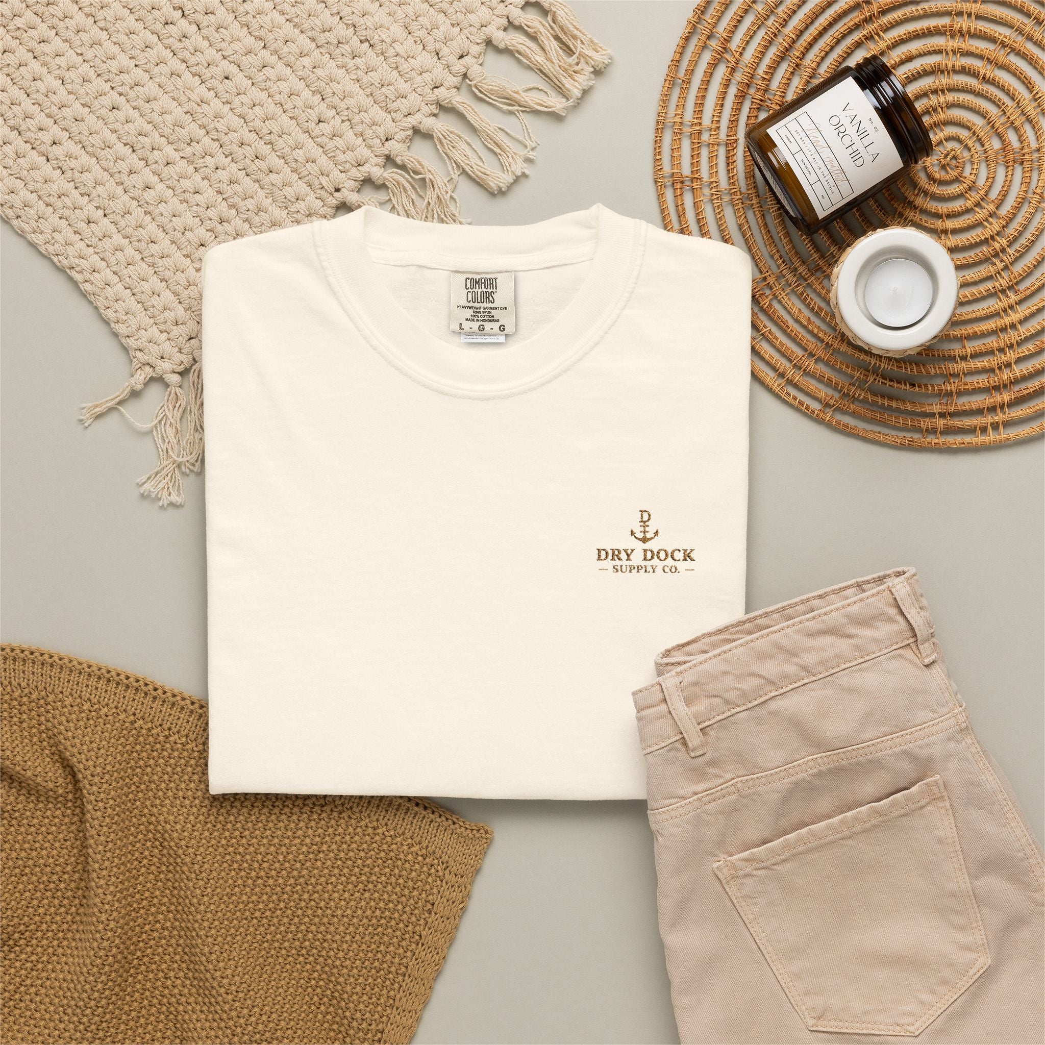 Dry Dock Supply Embroidered Chest Logo Tee