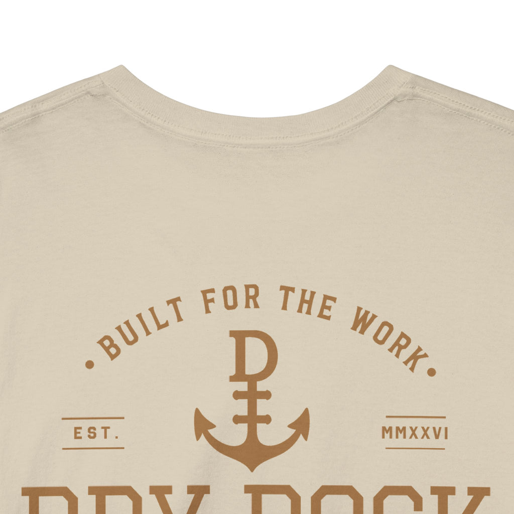 Minimalist Beach Tee — 'Drift Dock' Small Chest Logo Cotton T-Shirt