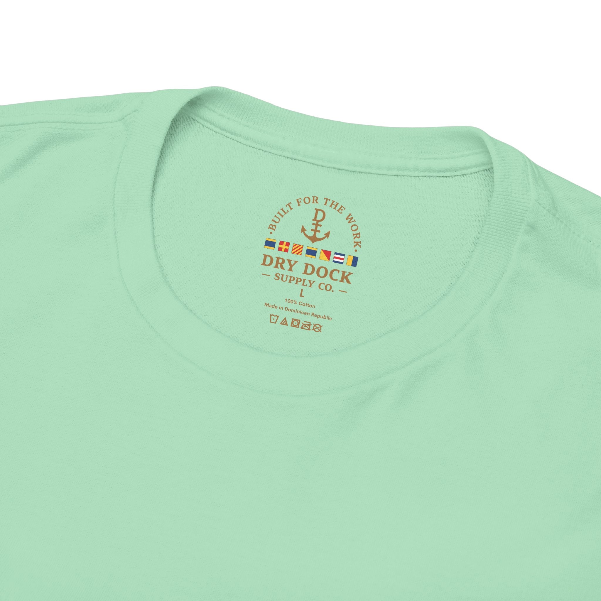 Minimalist Beach Tee — 'Drift Dock' Small Chest Logo Cotton T-Shirt