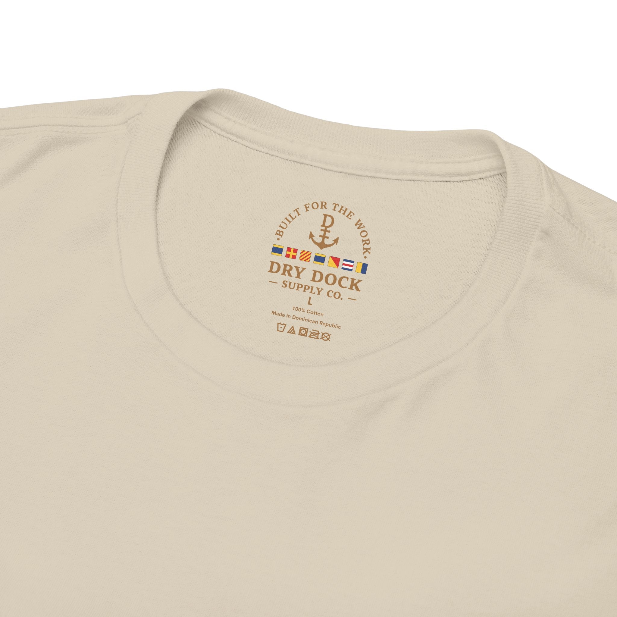 Minimalist Beach Tee — 'Drift Dock' Small Chest Logo Cotton T-Shirt