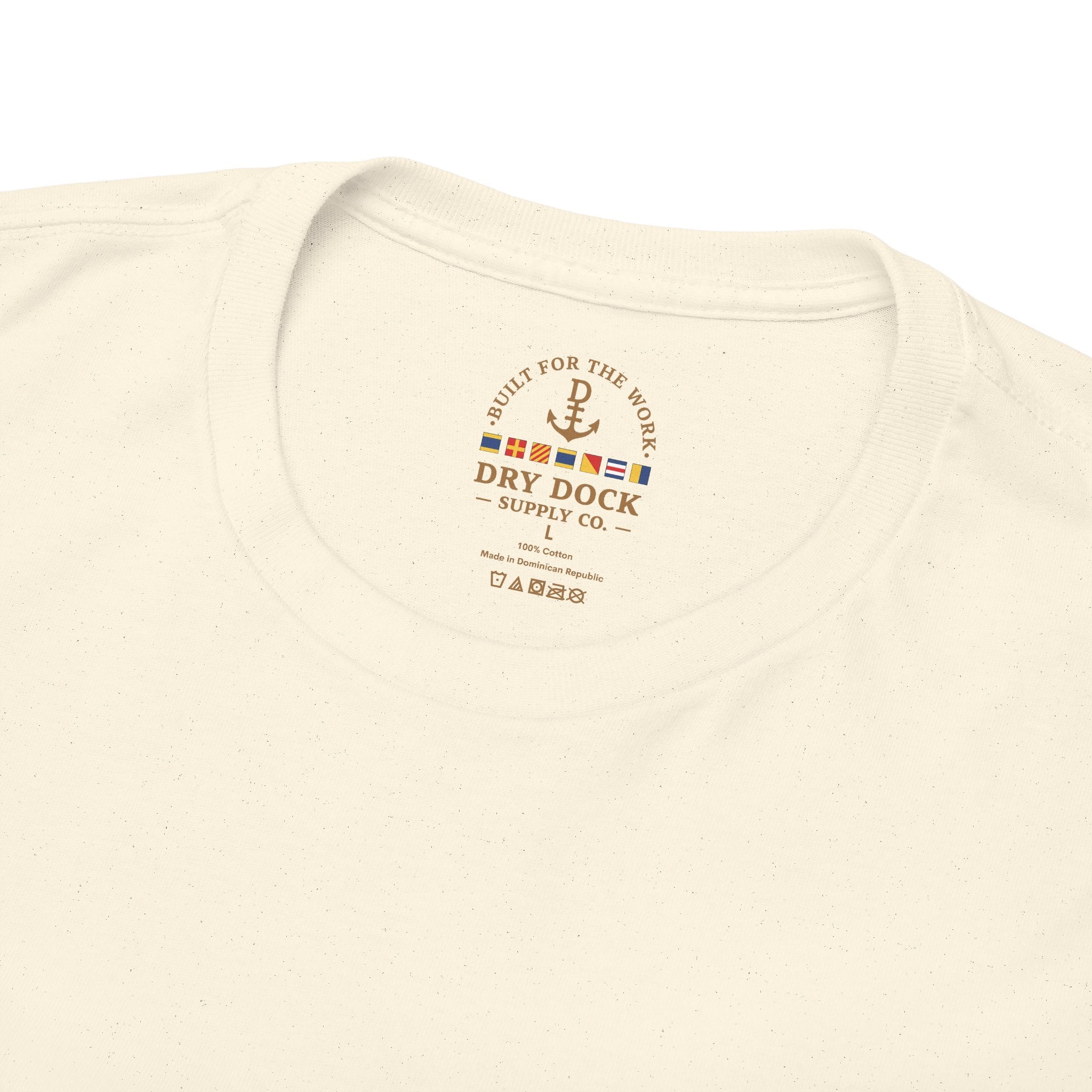 Minimalist Beach Tee — 'Drift Dock' Small Chest Logo Cotton T-Shirt