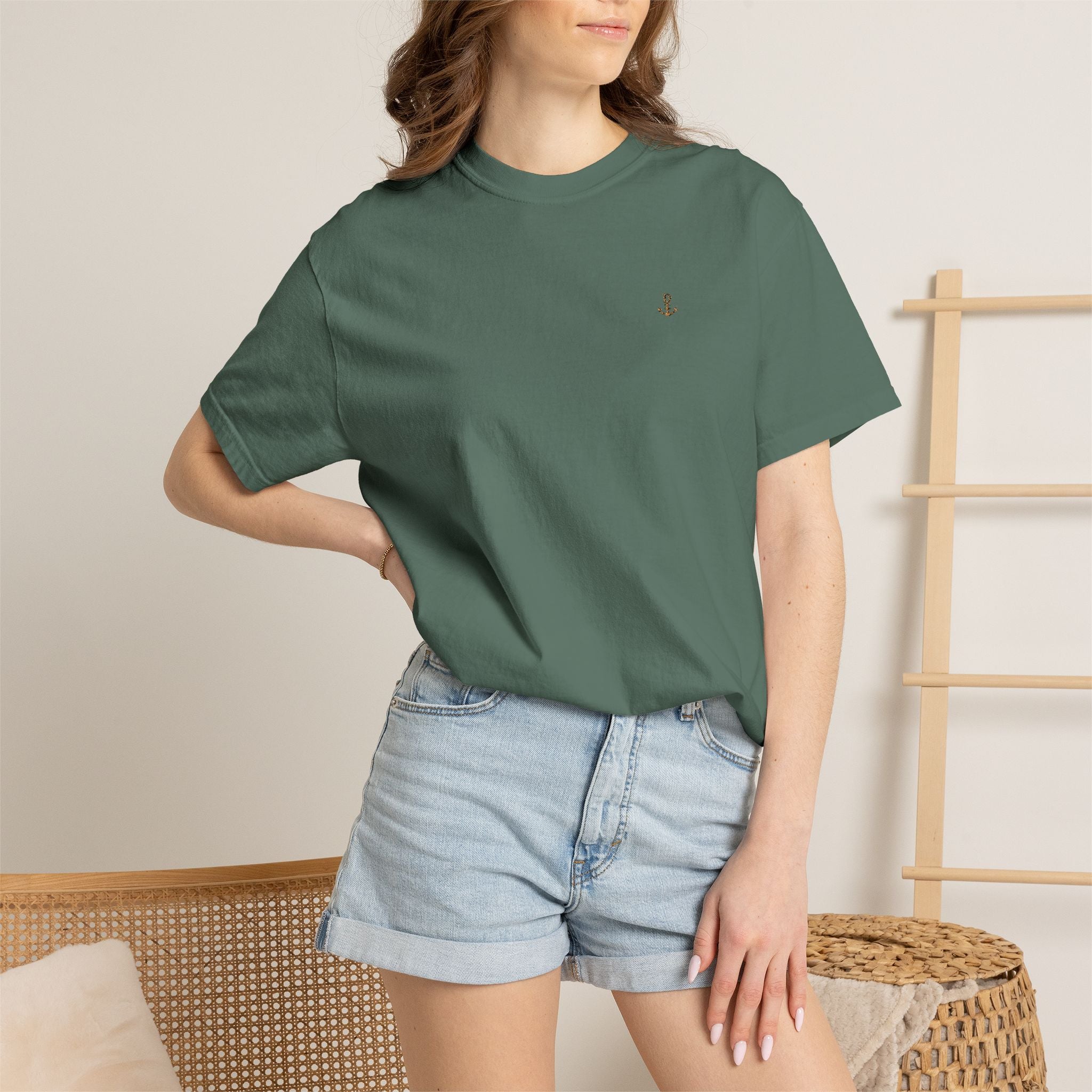 Dry Dock Supply Anchor  - Minimal Nautical Embroidered T-Shirt