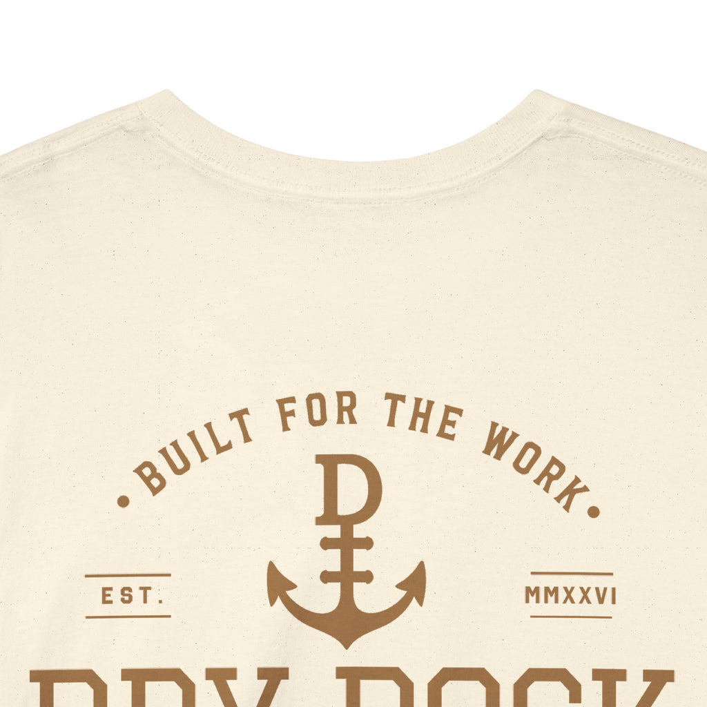 Minimalist Beach Tee — 'Drift Dock' Small Chest Logo Cotton T-Shirt