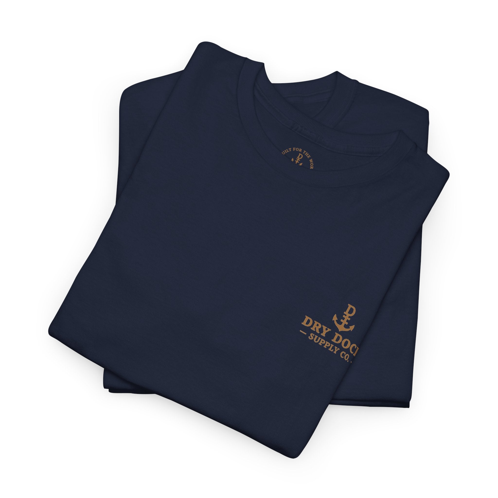 Minimalist Beach Tee — 'Drift Dock' Small Chest Logo Cotton T-Shirt