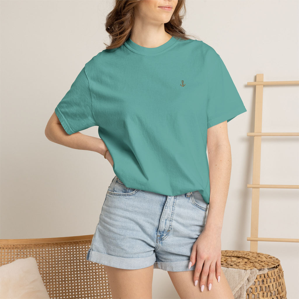 Dry Dock Supply Anchor  - Minimal Nautical Embroidered T-Shirt