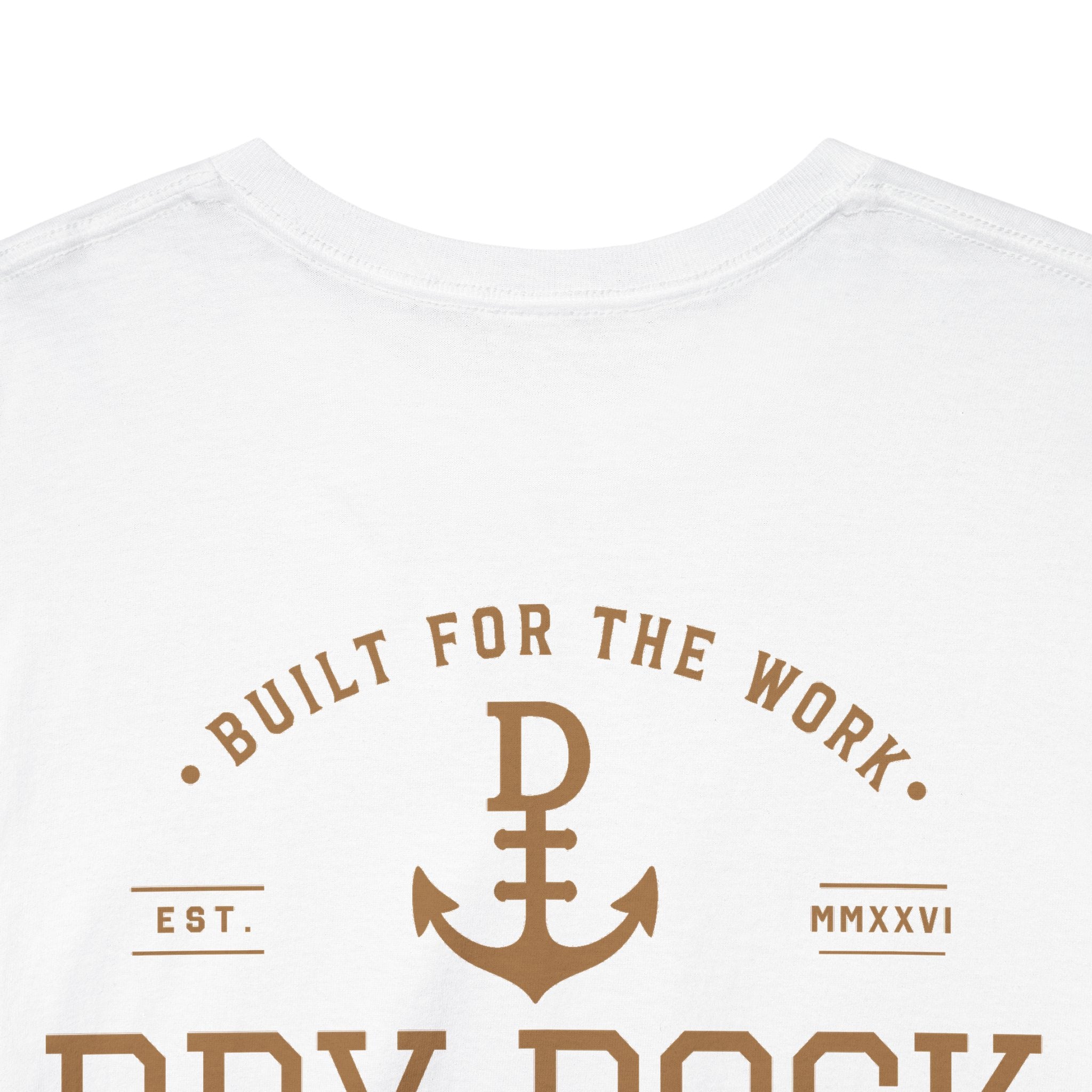 Minimalist Beach Tee — 'Drift Dock' Small Chest Logo Cotton T-Shirt