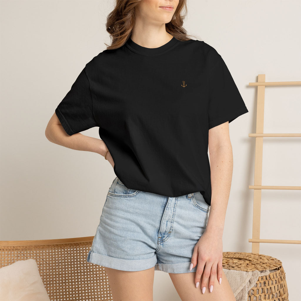 Dry Dock Supply Anchor  - Minimal Nautical Embroidered T-Shirt