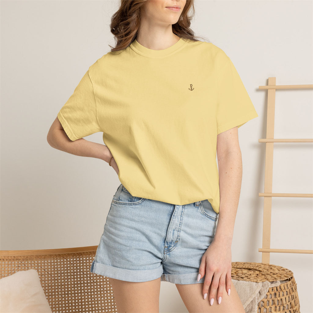 Dry Dock Supply Anchor  - Minimal Nautical Embroidered T-Shirt