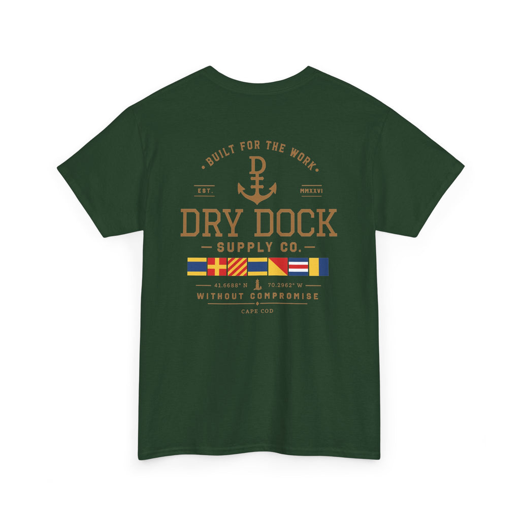 Minimalist Beach Tee — 'Drift Dock' Small Chest Logo Cotton T-Shirt