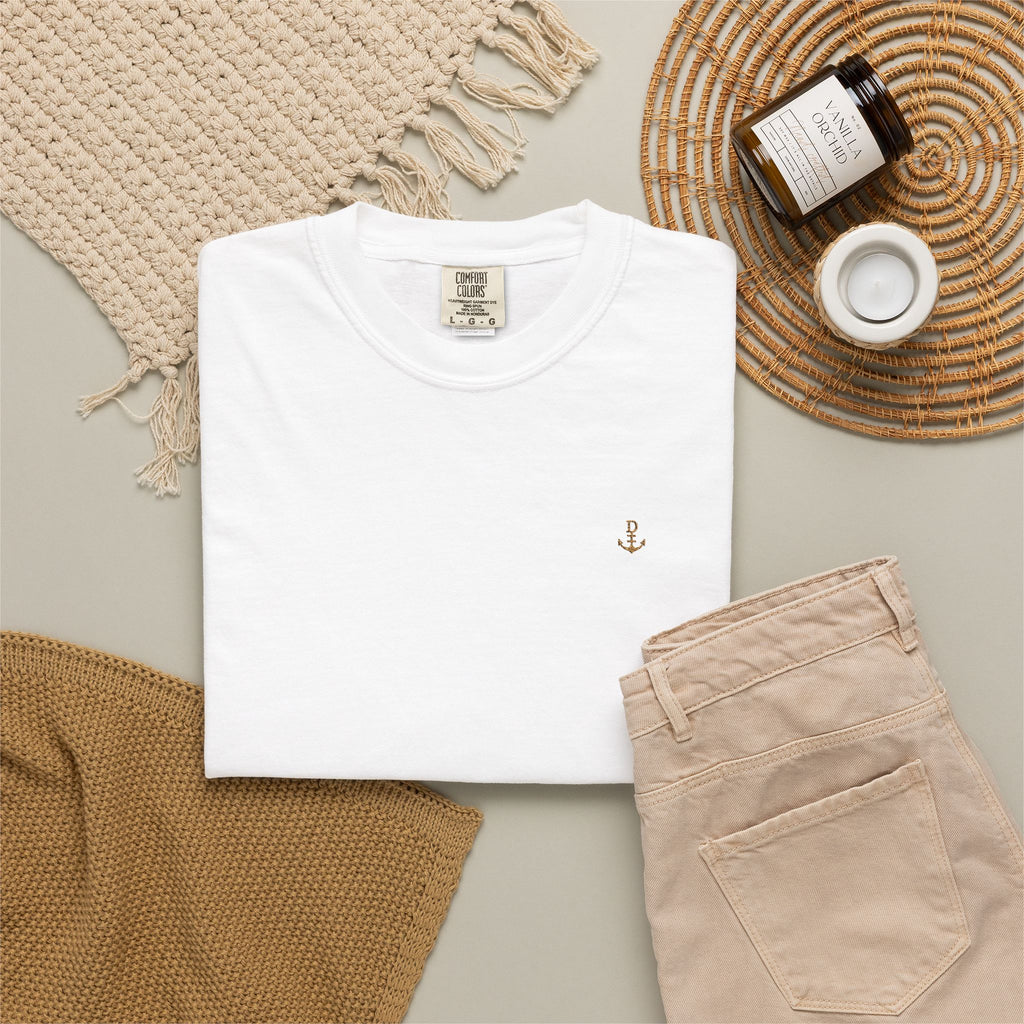 Dry Dock Supply Anchor  - Minimal Nautical Embroidered T-Shirt