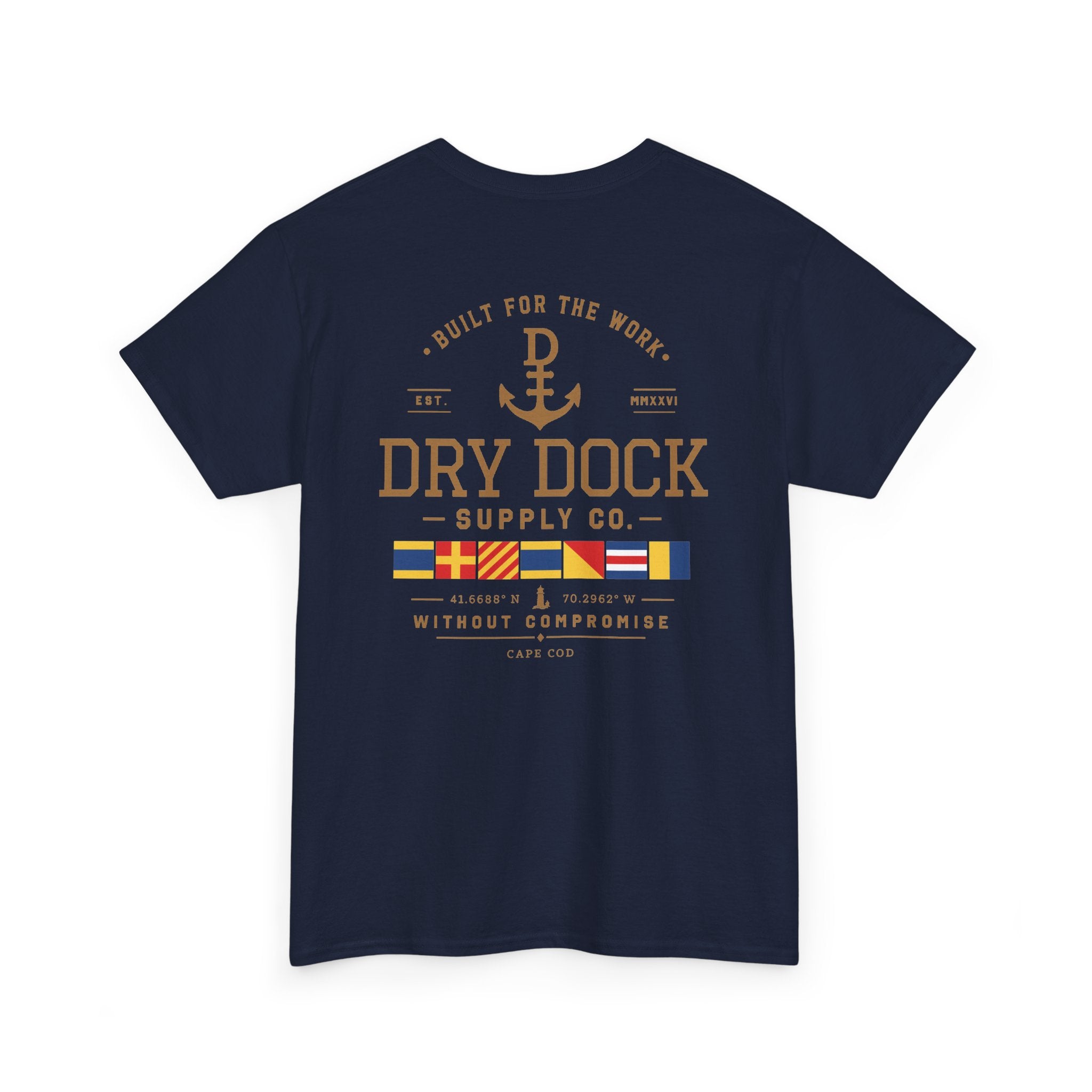 Minimalist Beach Tee — 'Drift Dock' Small Chest Logo Cotton T-Shirt