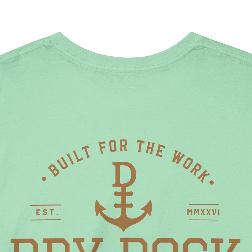 Minimalist Beach Tee — 'Drift Dock' Small Chest Logo Cotton T-Shirt