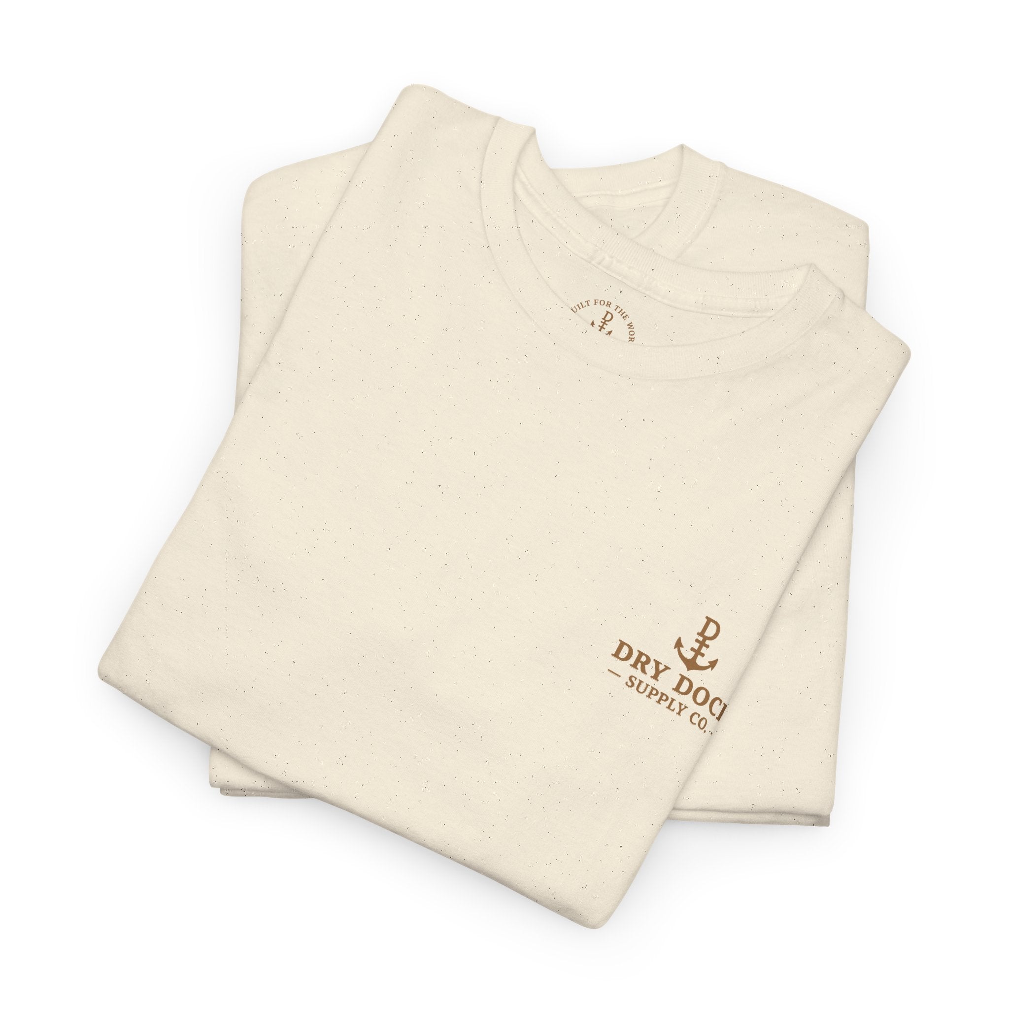 Minimalist Beach Tee — 'Drift Dock' Small Chest Logo Cotton T-Shirt