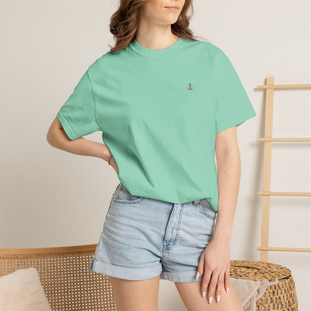 Dry Dock Supply Anchor  - Minimal Nautical Embroidered T-Shirt