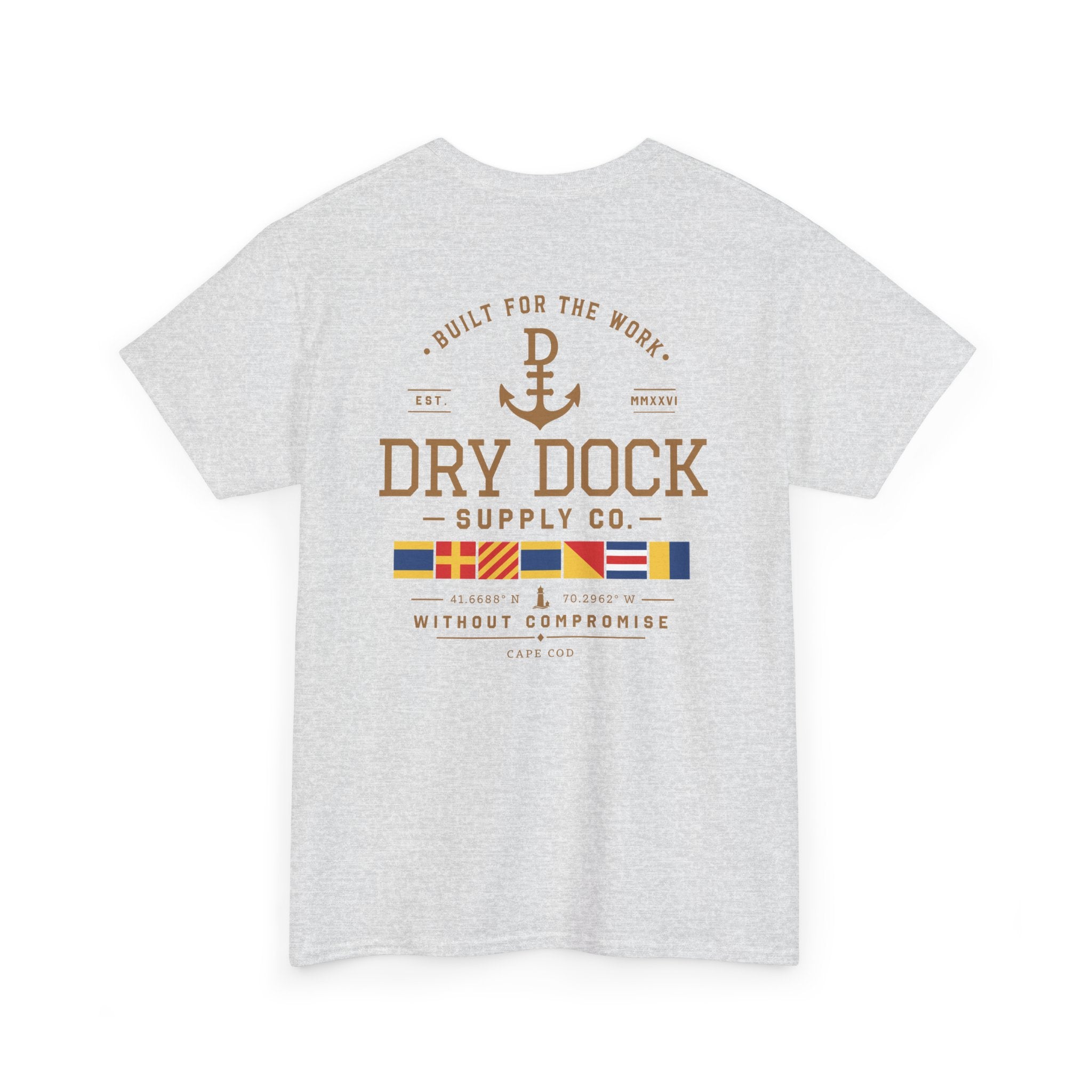 Minimalist Beach Tee — 'Drift Dock' Small Chest Logo Cotton T-Shirt