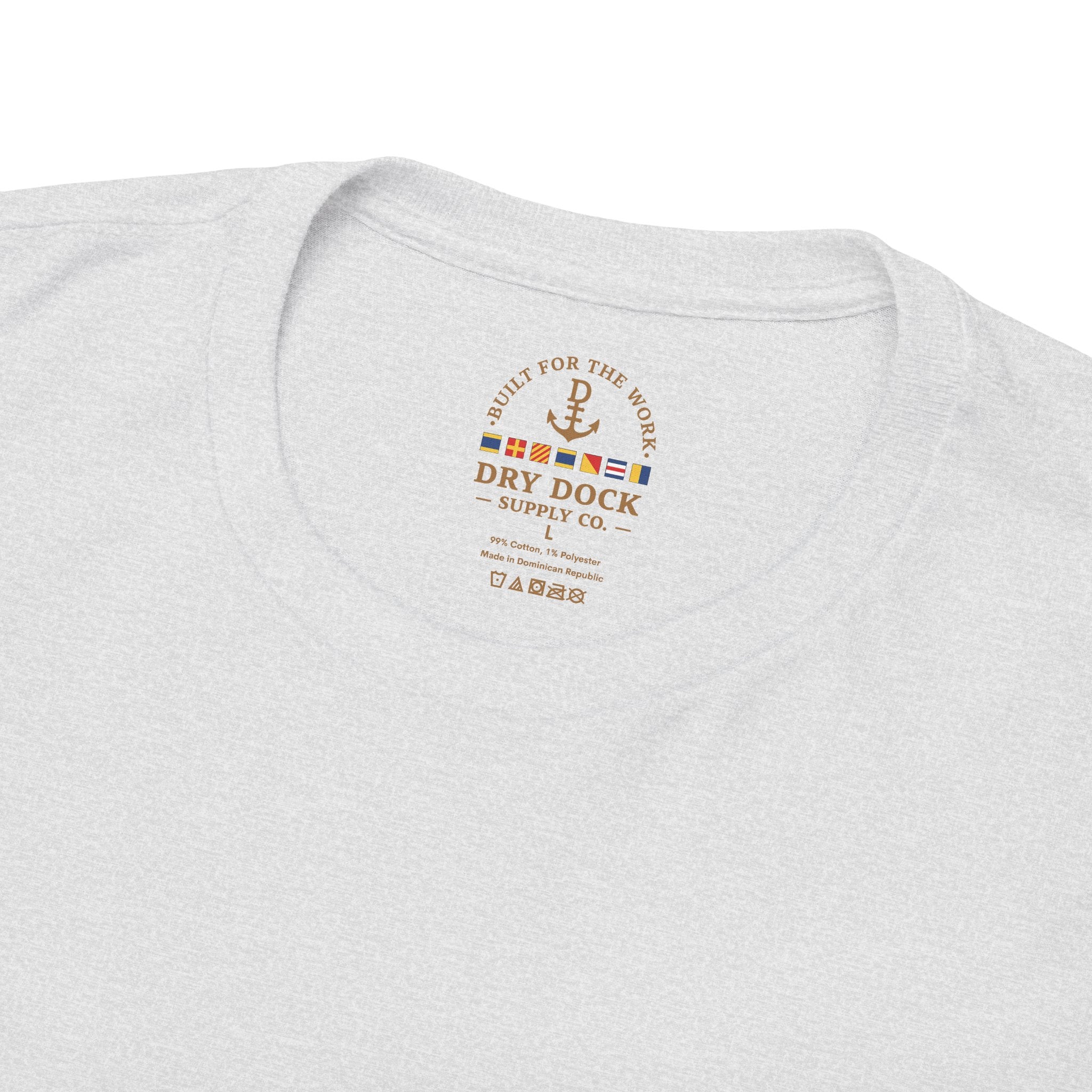 Minimalist Beach Tee — 'Drift Dock' Small Chest Logo Cotton T-Shirt