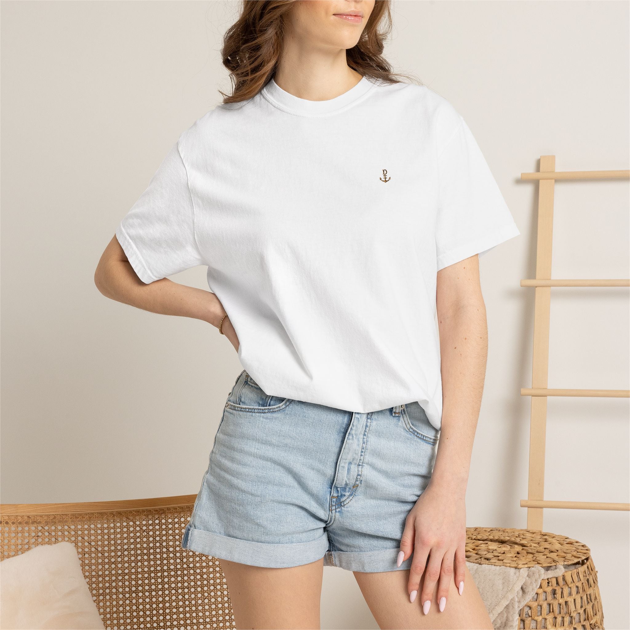 Dry Dock Supply Anchor  - Minimal Nautical Embroidered T-Shirt