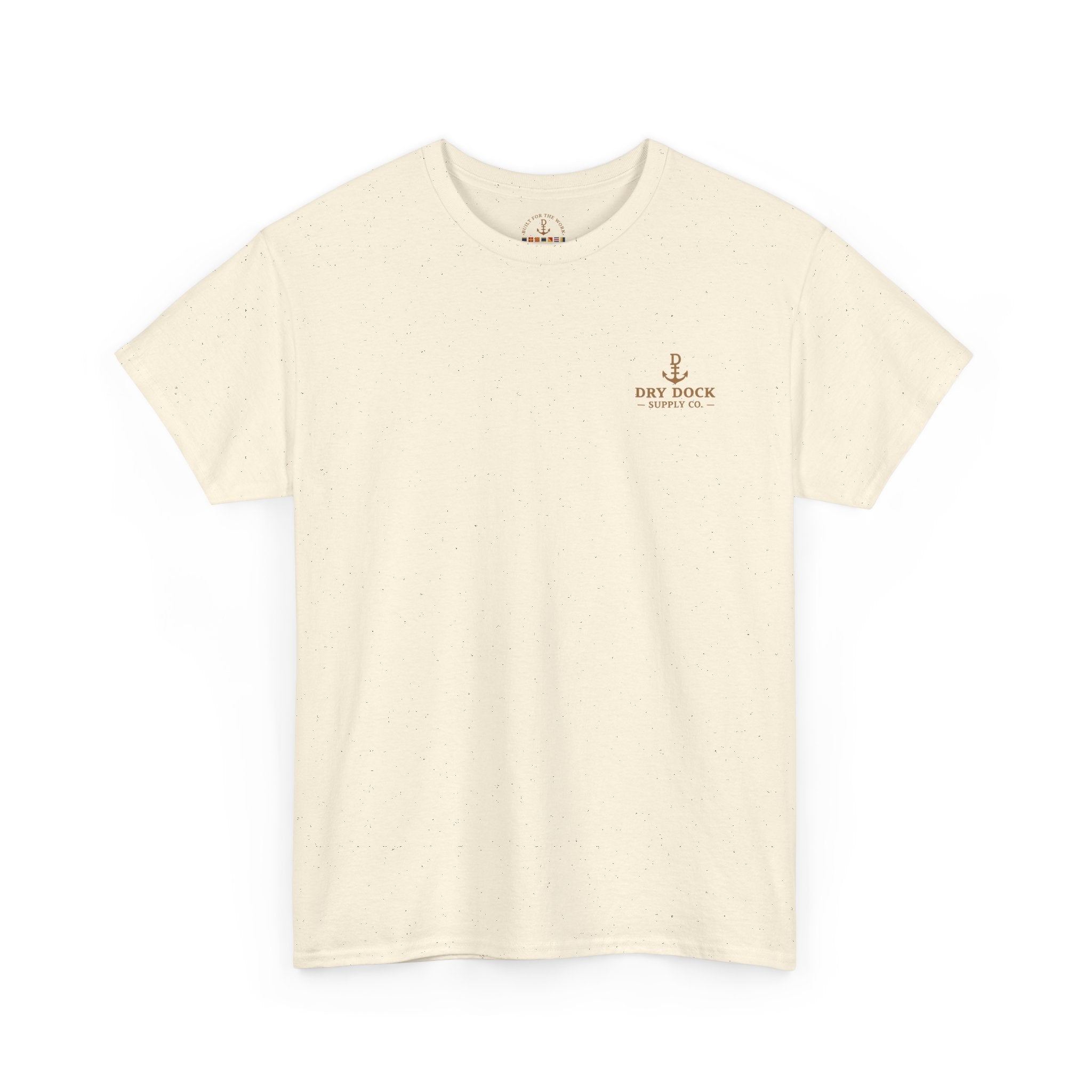 Minimalist Beach Tee — 'Drift Dock' Small Chest Logo Cotton T-Shirt