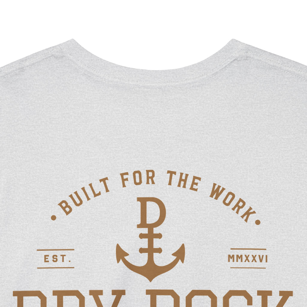 Minimalist Beach Tee — 'Drift Dock' Small Chest Logo Cotton T-Shirt