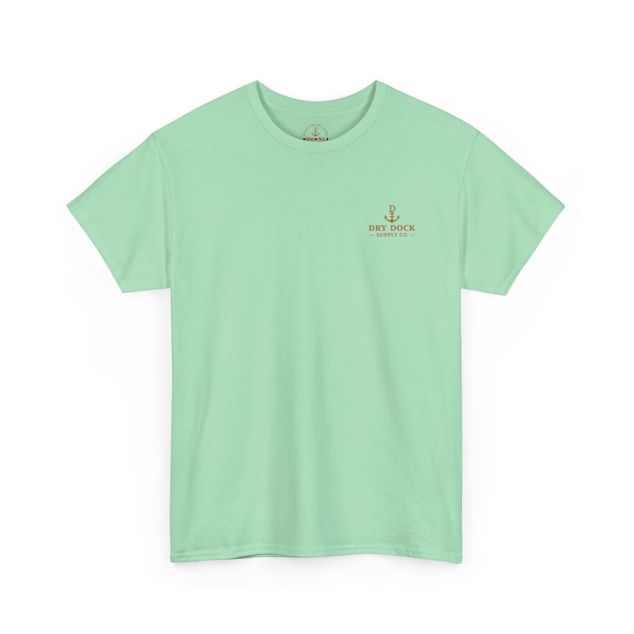 Minimalist Beach Tee — 'Drift Dock' Small Chest Logo Cotton T-Shirt